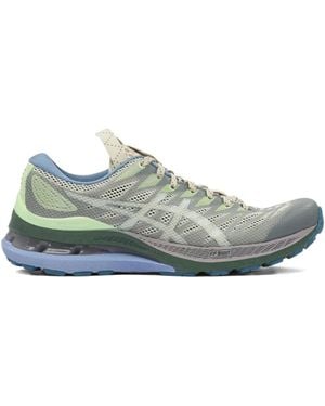 Asics Textured Lace-Up Mesh Trainers - Green