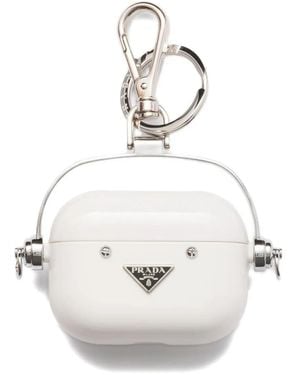 Prada Triangle-Logo Airpods Pro Case - White