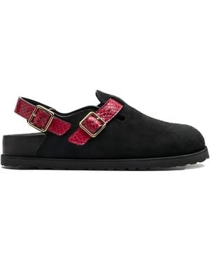 Birkenstock Mules Mit Schlangen-Effekt - Schwarz