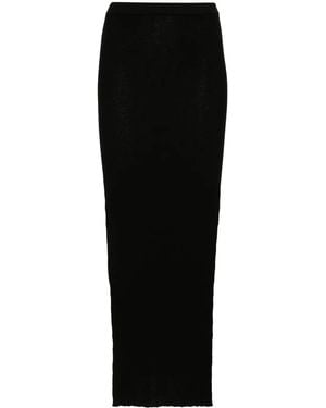 Rick Owens Sacris Ribbed-Knit Maxi Skirt - Black