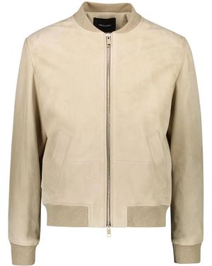 Yves Salomon Suede Varsity Jacket - Natural