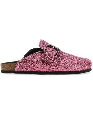Philosophy Di Lorenzo Serafini Buckle-Detail Glitter-Embellishment Mules - Purple