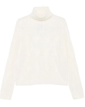 Liu Jo Cable-knit roll-neck sweater - Weiß