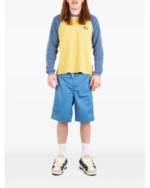 Stussy Short De Bain À Design Colour Block - Bleu