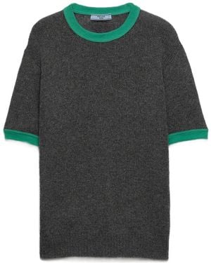 Prada Pull En Cachemire À Manches Courtes - Vert