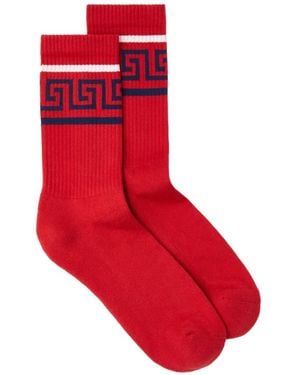Versace Calcetines De Canalé - Rojo