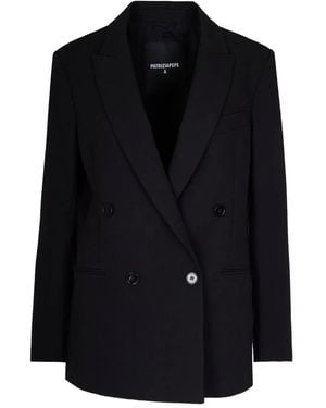 Patrizia Pepe Double -Breasted Blazer - Black