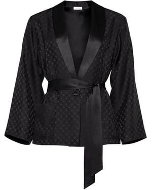 Eres Velours Lounge Vest Met Geometrisch Patroon - Zwart