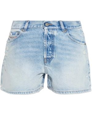 DIESEL De-Helios Ripped Denim Shorts - Blue
