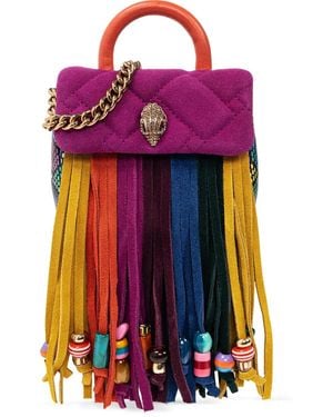 Kurt Geiger Micro Kensington Quilted Fringe Bag - Pink