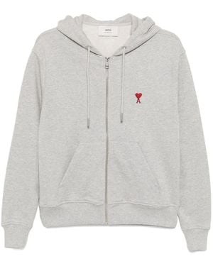 Ami Paris Sudadera Ami de Coeur con capucha - Gris