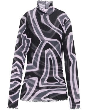 PUCCI Abstract-print Mesh Top - ブラック