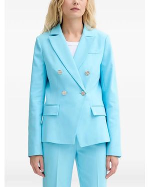 Morgan Double-Breasted Button Blazer - Blue