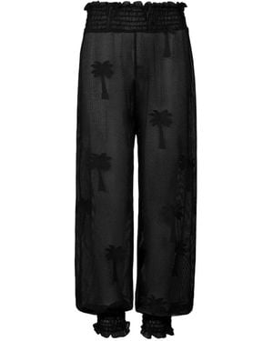 Johanna Ortiz Palm Nomad Palm-Embroidered Trousers - Black