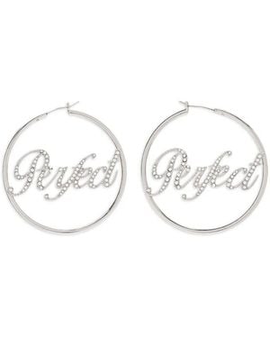 Marc Jacobs The Perfect Pave Hoop Earrings - White