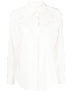 Chloé Broderie-Anglaise Silk Shirt - White