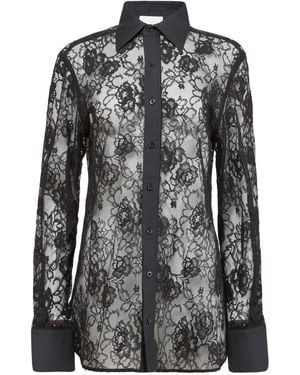 Fleur du Mal Juliet Lace Button Shirt - Black
