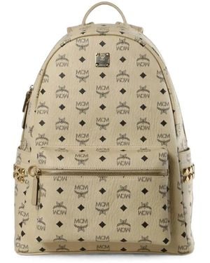 MCM Stark Monogram-Print Backpack - Natural