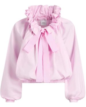 Patou Blouse Volantée À Manches Ballon - Rose