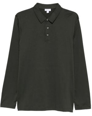 Sunspel Long-Sleeve Polo Shirt - Green