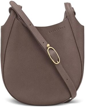Longchamp Small Le Foulonné Leather Cross Body Bag - Brown