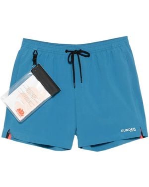 Sundek Badeshorts Mit Logo-Print - Blau