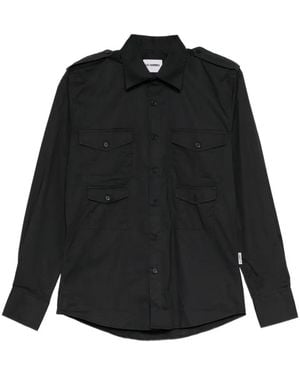 Les Hommes Chest Flap Pockets Shirt - Black