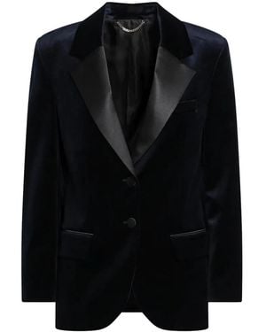 Victoria Beckham Blazer Camilla De Terciopelo Con Botones - Negro