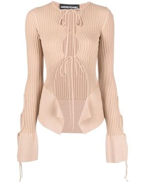 ANDREADAMO Cut-Out Ribbed Top - Pink