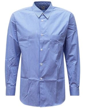 Comme des Garçons Forever Button-Down Striped Cotton Shirt - Blue