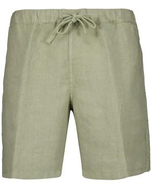 120% Lino Leinenshorts mit elastischem Bund - Grün