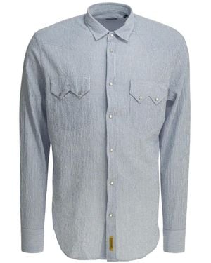 B.D. Baggies Rodeo Seersucker-Stripe Shirt - Blue