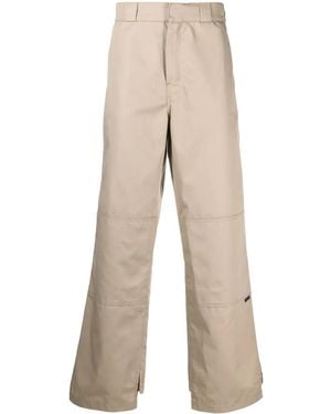 Palm Angels Trousers With Logo - Natural