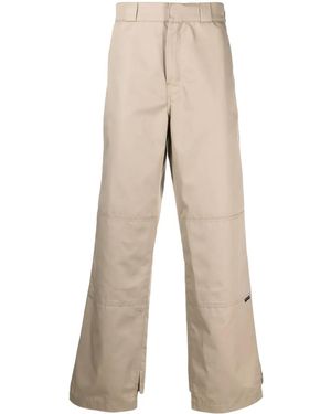 Palm Angels Trousers With Logo - Natural