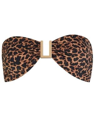 Away That Day Top De Bikini Con Estampado De Leopardo - Marrón