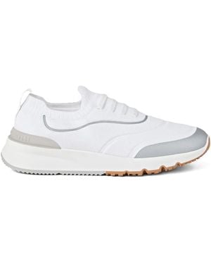 Brunello Cucinelli Zapatillas de punto - Blanco