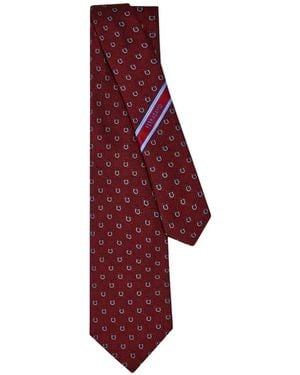 Ferragamo Krawatte Mit Gancini-Jacquardmuster - Rot