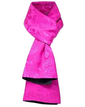 Shanghai Tang Two-Faced Jacquard Scarf - Pink