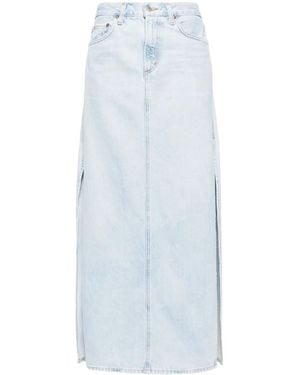 Agolde Astrid Denim Maxi Skirt - Blue