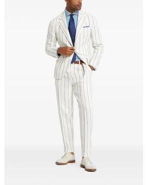 Brunello Cucinelli Leinenanzug Mit Nadelstreifen-Print - Weiß