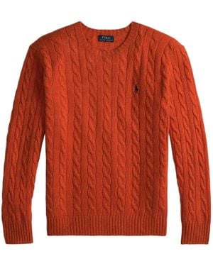 Polo Ralph Lauren Pullover Mit Zopfmuster - Rot