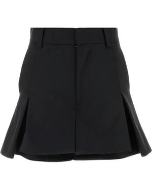 Sacai Pleated Mini Skirt - Black