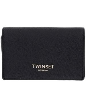 Twinset Logo-Lettering Wallet - Black
