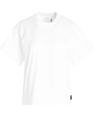 Sacai T-Shirt mit Logo-Applikation - Weiß