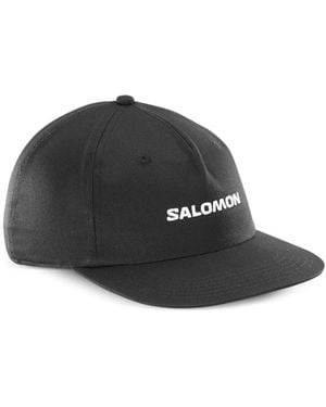 Salomon Logo-Print Flat-Peak Baseball Cap - Black