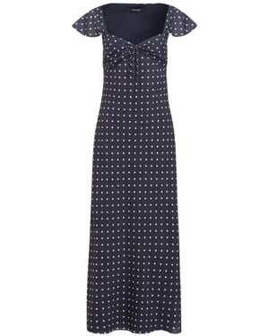 Toccin Marcella Polka-Dot Bias-Cut Slip Midi Dress - Blue