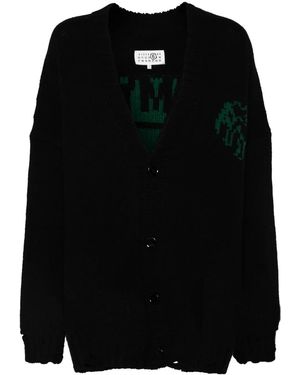 MM6 by Maison Martin Margiela Cardigan Con Logo - Nero