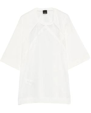 Pinko Round Neck T-Shirt Tech Fabric - White