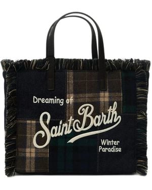MC2 Saint Barth Colette Patchwork Fringed Tote Bag - Black