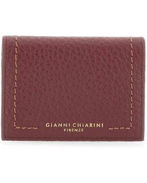 Gianni Chiarini Bubble Maxi-Grain Leather Card Holder - Purple